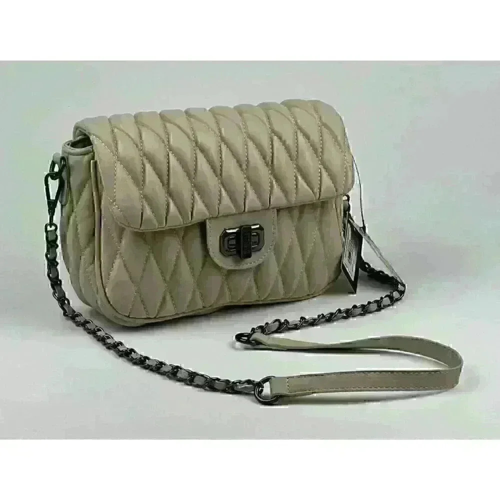NEW! Badgley Mischka Women's Quilted Messenger Bag In Off White NWT $149